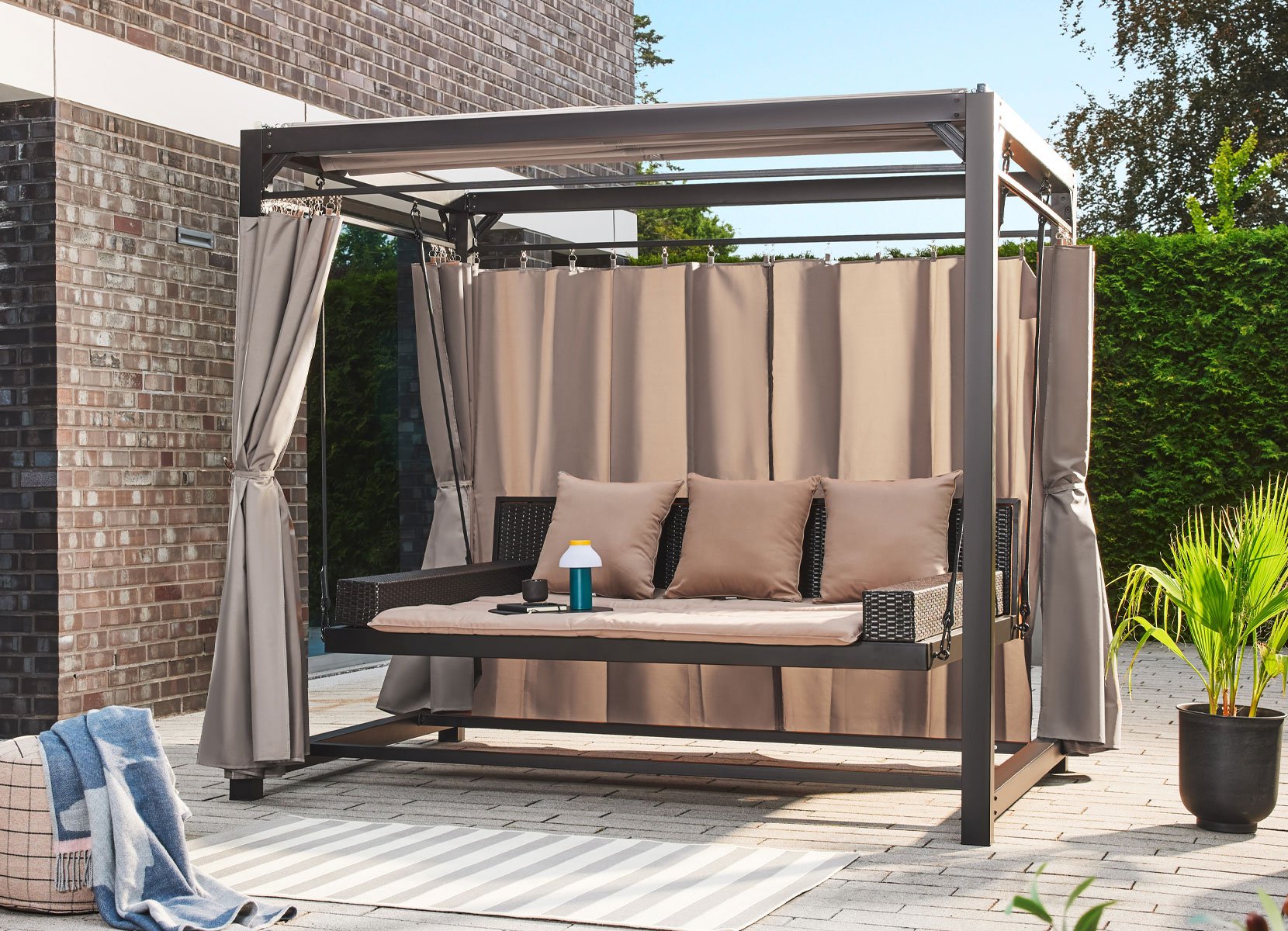 Home Deluxe PROVENCE Pavillon-Gartenliege mit Abdeckung 236x180x210cm Home Deluxe PROVENCE Pavillon-Gartenliege mit Abdeckung 236x180x210cm