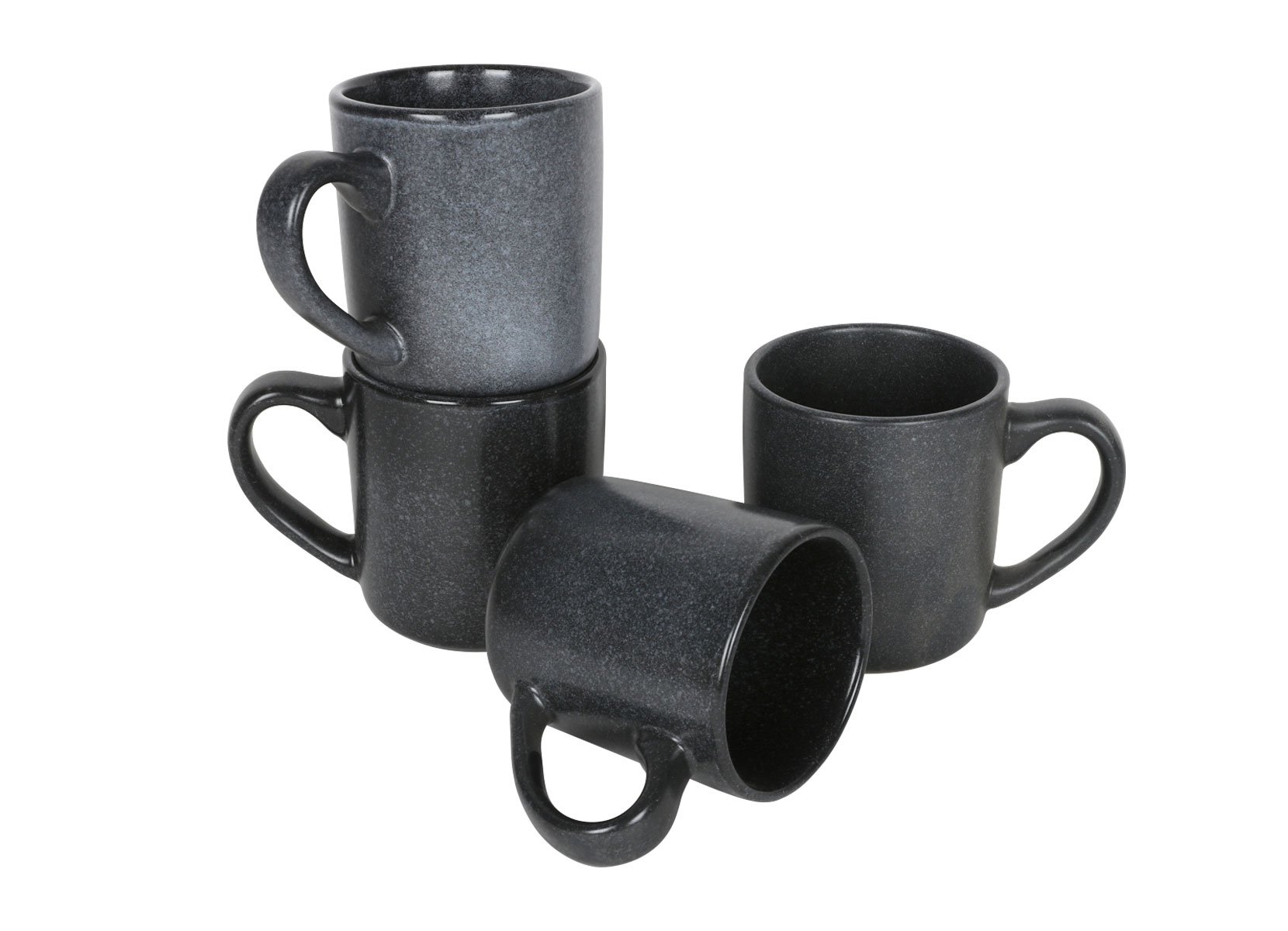 Nature Keramik-Becher 300ml 4er-Set Anthrazit
