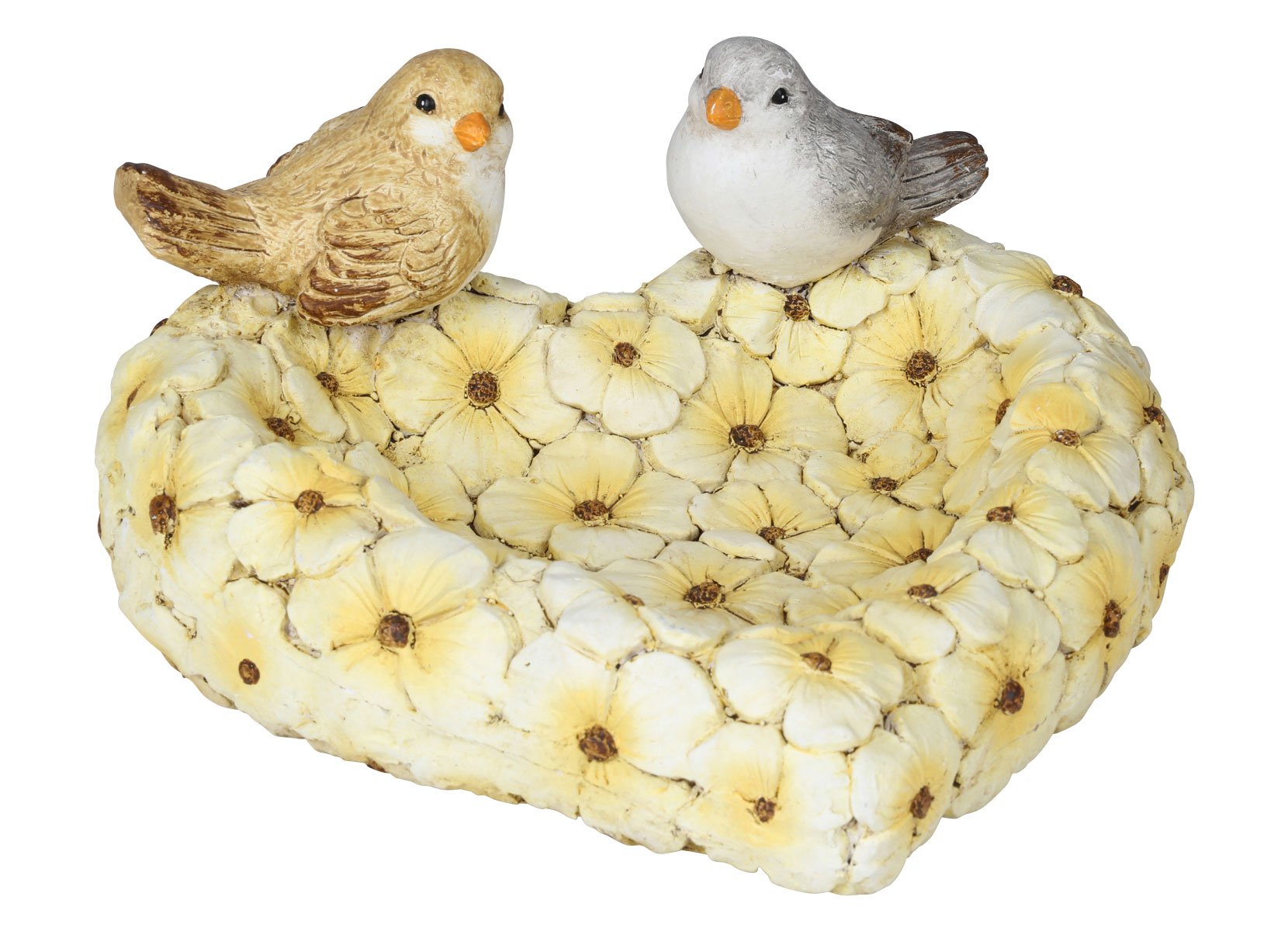 Vogeltränke Blumen mit Vögelchen 30x28x15cm Herz