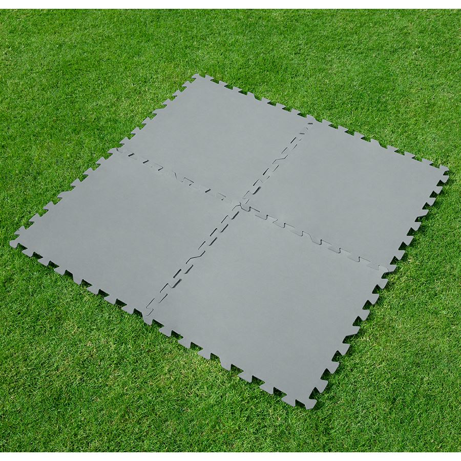 Bestway #58639 Bodenschutzplatten für Aufstellpools 50x50cm 9er-Set Grau