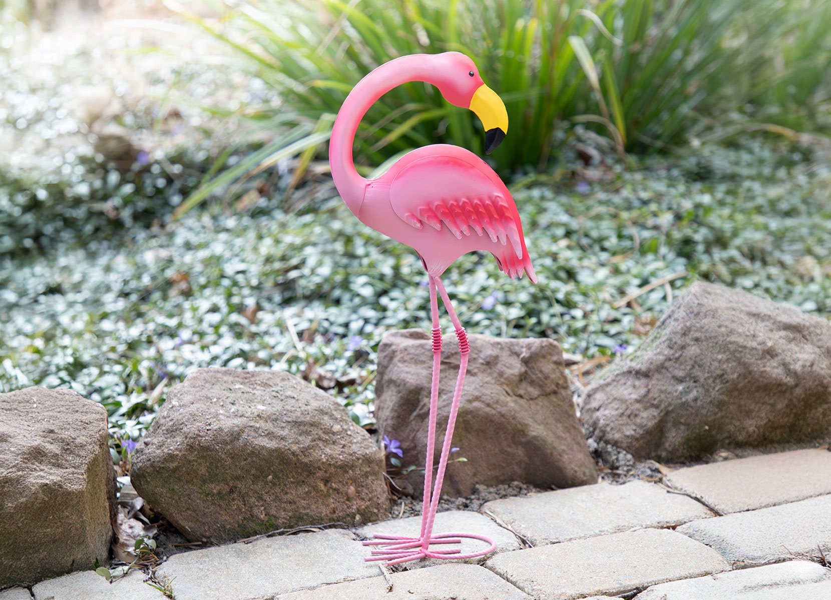 Metall-Gartenfigur Flamingo 20x51x10cm