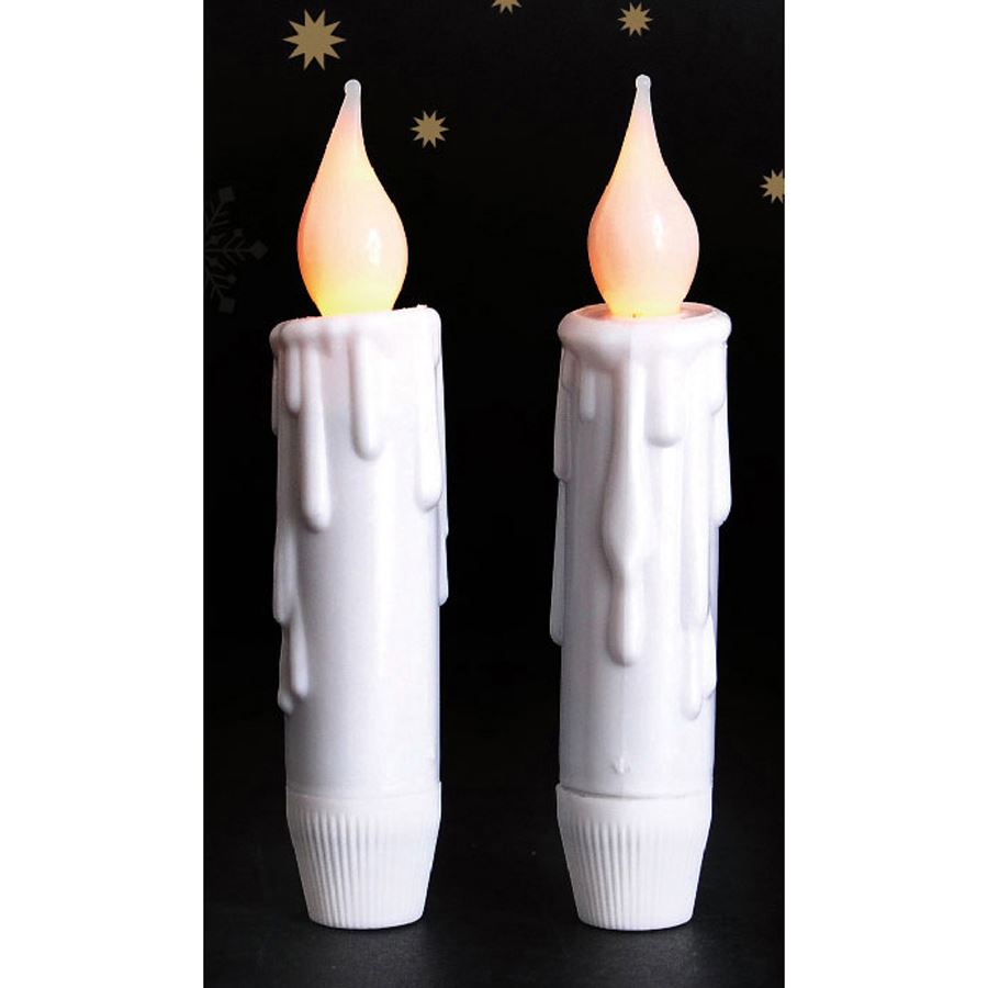 LED-Tafelkerzen 12cm 2er-Set mit Zeitschaltuhr