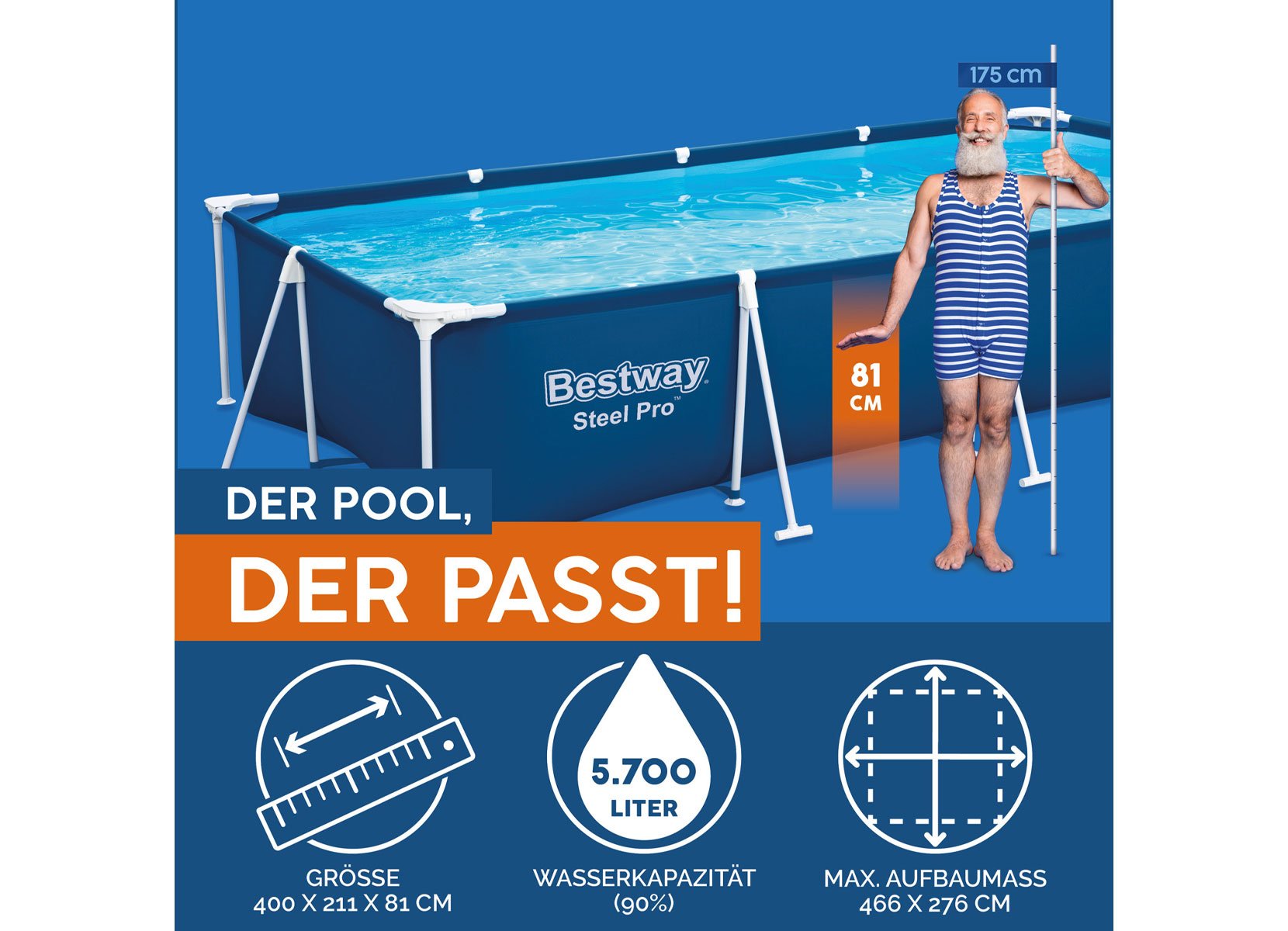 Bestway #56424 Steel Pro Pool-Set 400x211x81cm