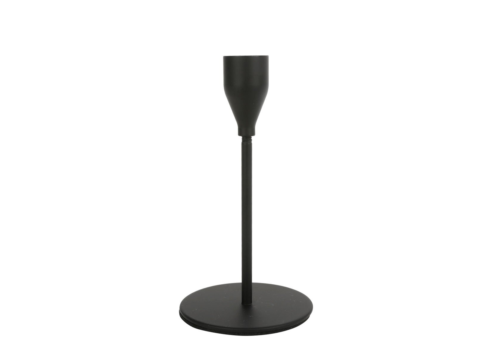 2-teiliges Stabkerzenhalter-Set aus Metall Schwarz