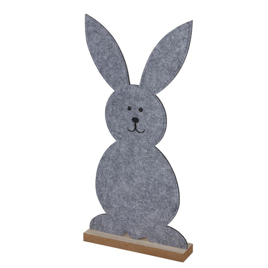 Filz-Dekofigur Osterhase 62cm Hellgrau