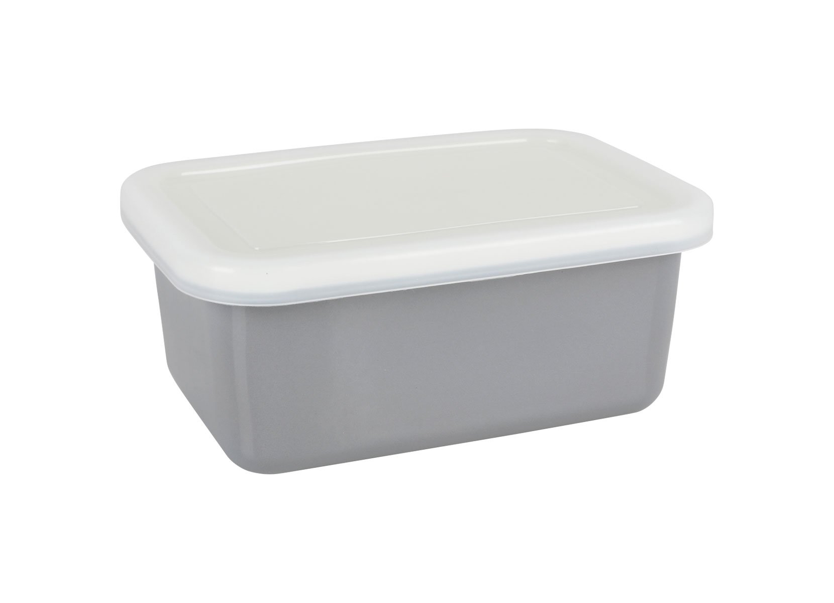Emaille-Vorratsdose mit Kunststoff-Deckel 970ml Grau