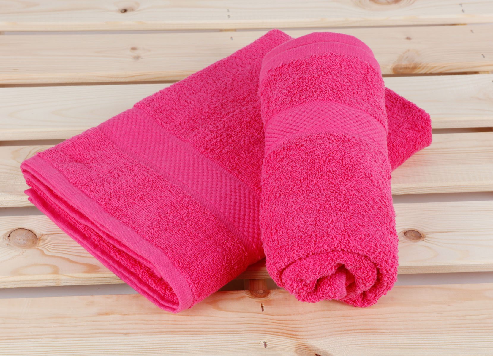 Duschtuch aus Baumwolle 70x140cm Pink