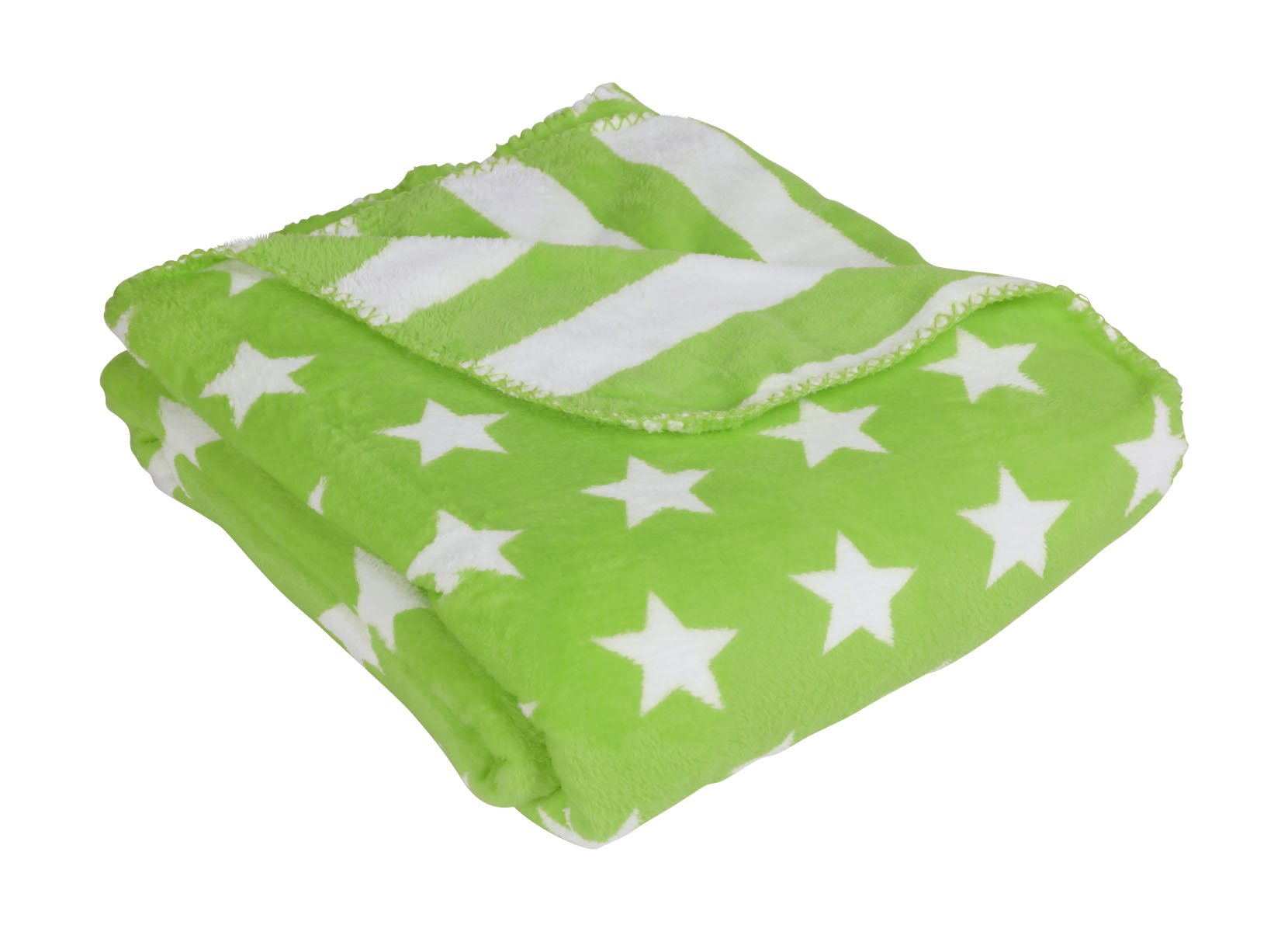 Flanell-Kuscheldecke Stars & Stripes 150x200cm Hellgrün