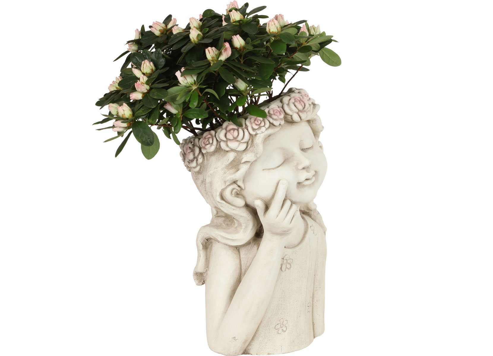 Blumentopf Mädchen mit Blumenkranz Design 2