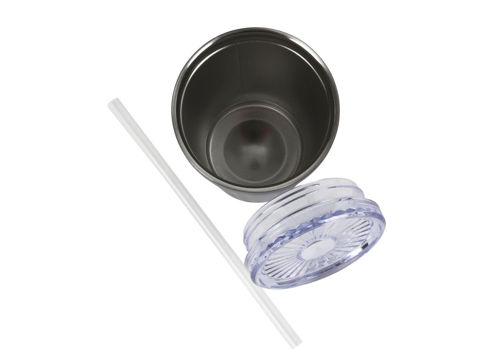 Isolier-Trinkbecher mit Trinkhalm 450ml aus Edelstahl