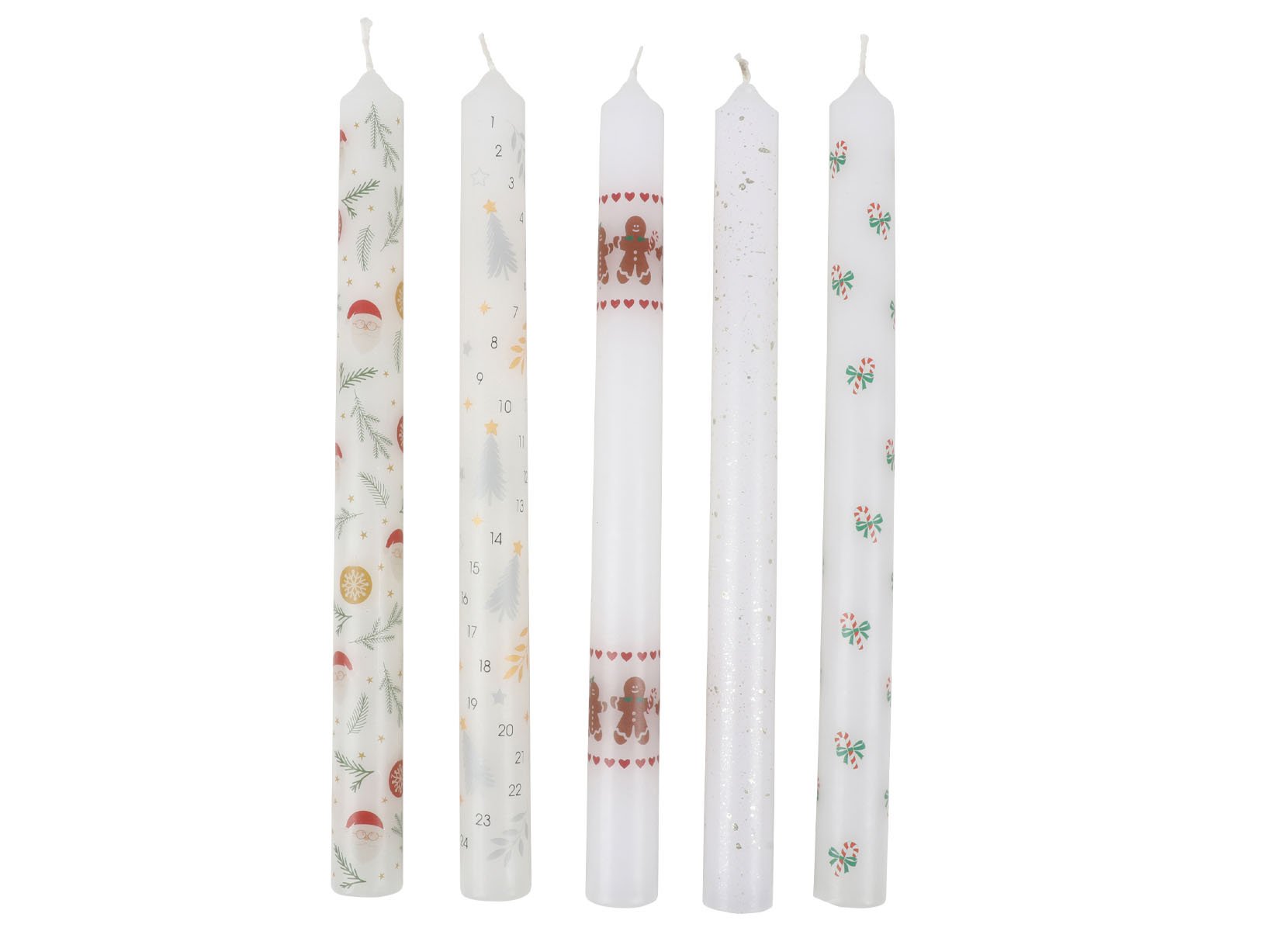 Weihnachts-Stabkerze mit Motiv 25cm