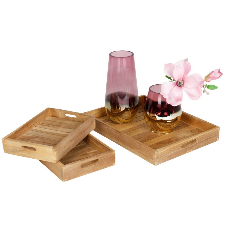 Deko-Tablett aus Holz 26x5x18cm