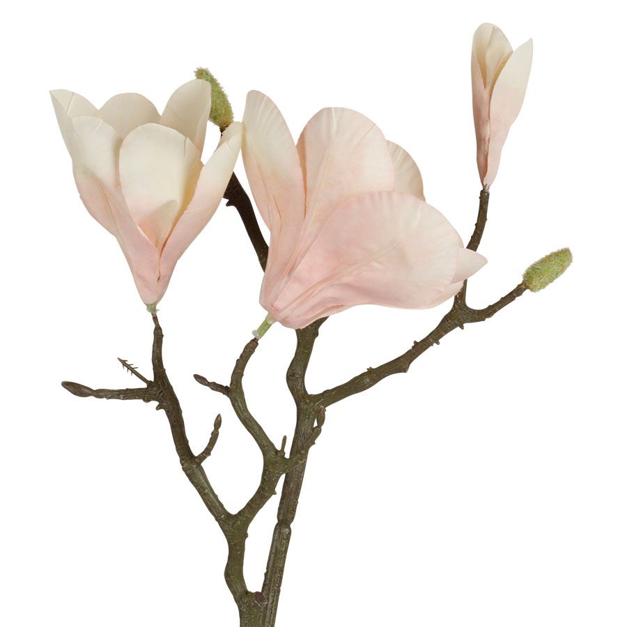 Künstlicher Magnolienzweig mit drei Blüten 77cm