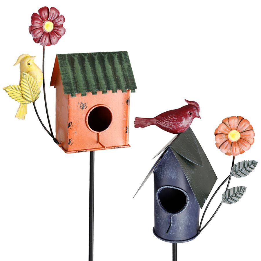 Deko-Vogelhäuschen mit Gartenstecker