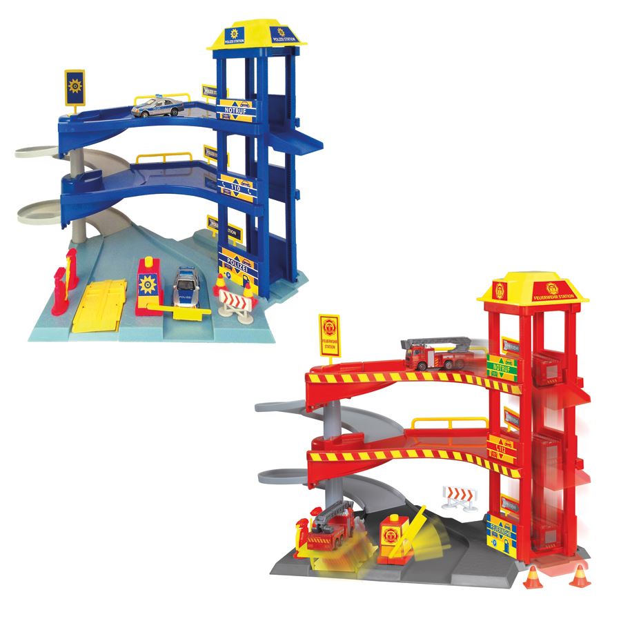 Dickie Toys Rescue Station Parkgarage Polizei/Feuerwehr