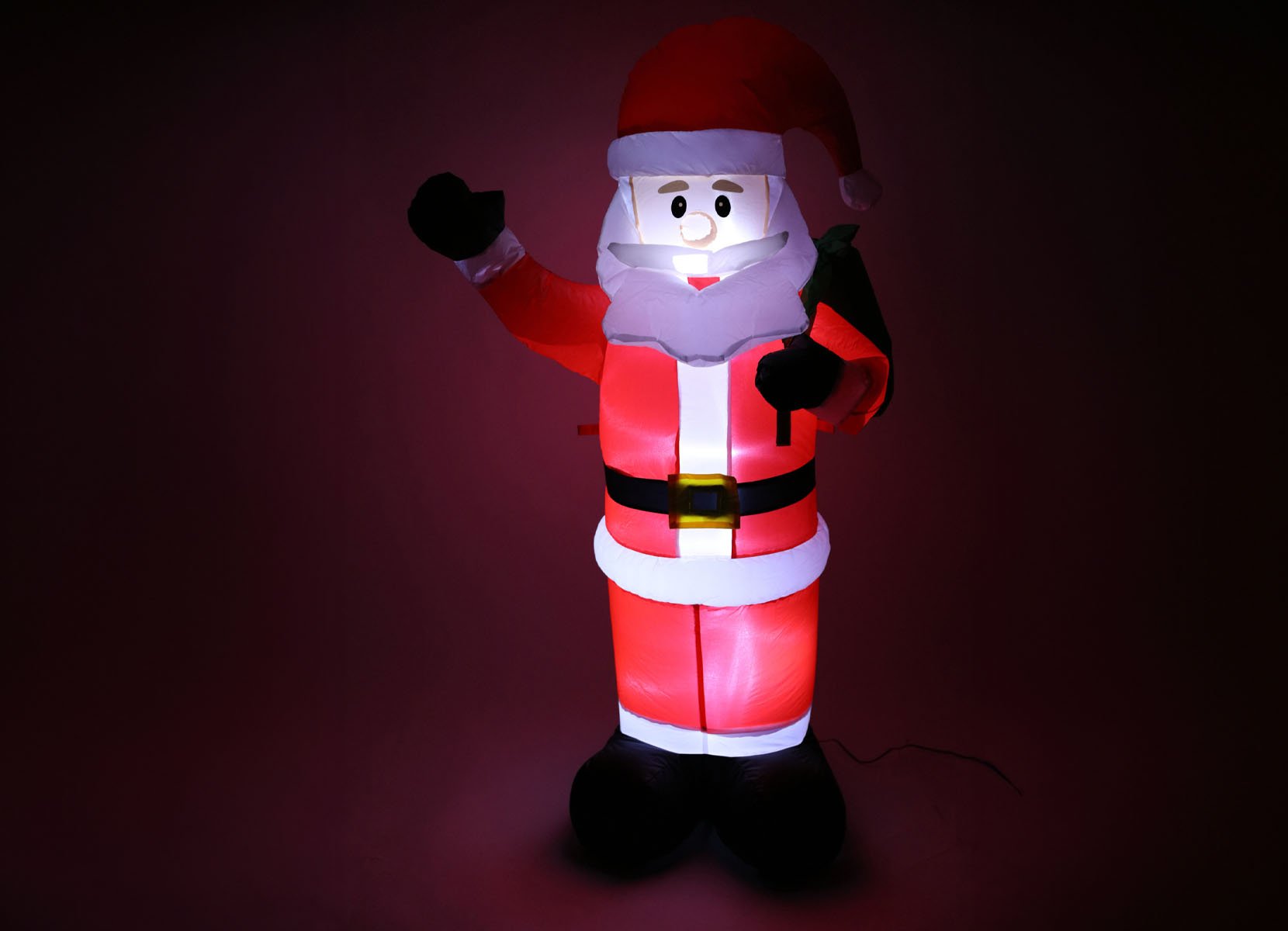 Dekofigur Weihnachtsmann mit Gebläse und 7 LEDs 1,5m