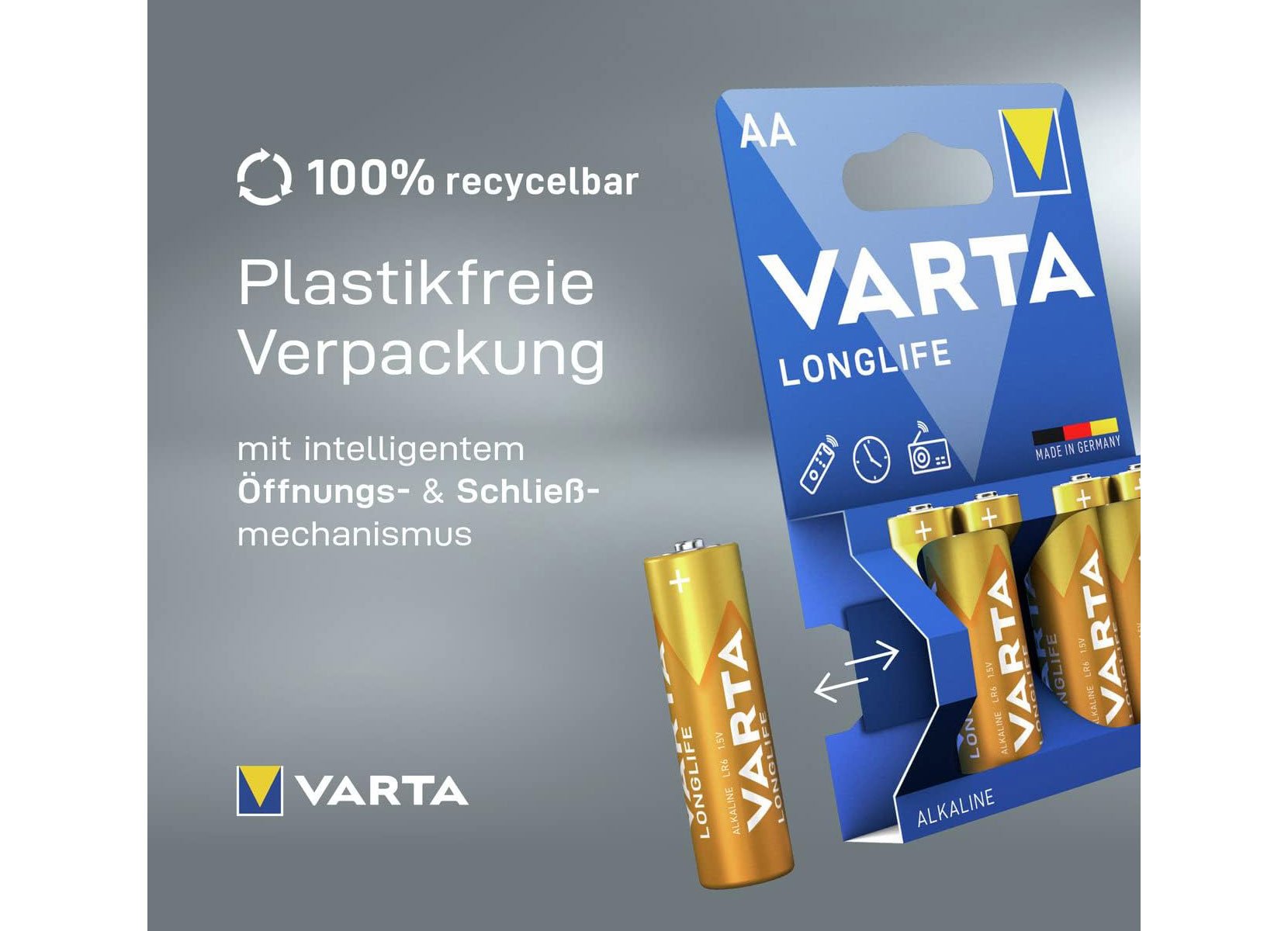 VARTA Longlife AAA LR03 Alkaline Batterien 8er-Pack