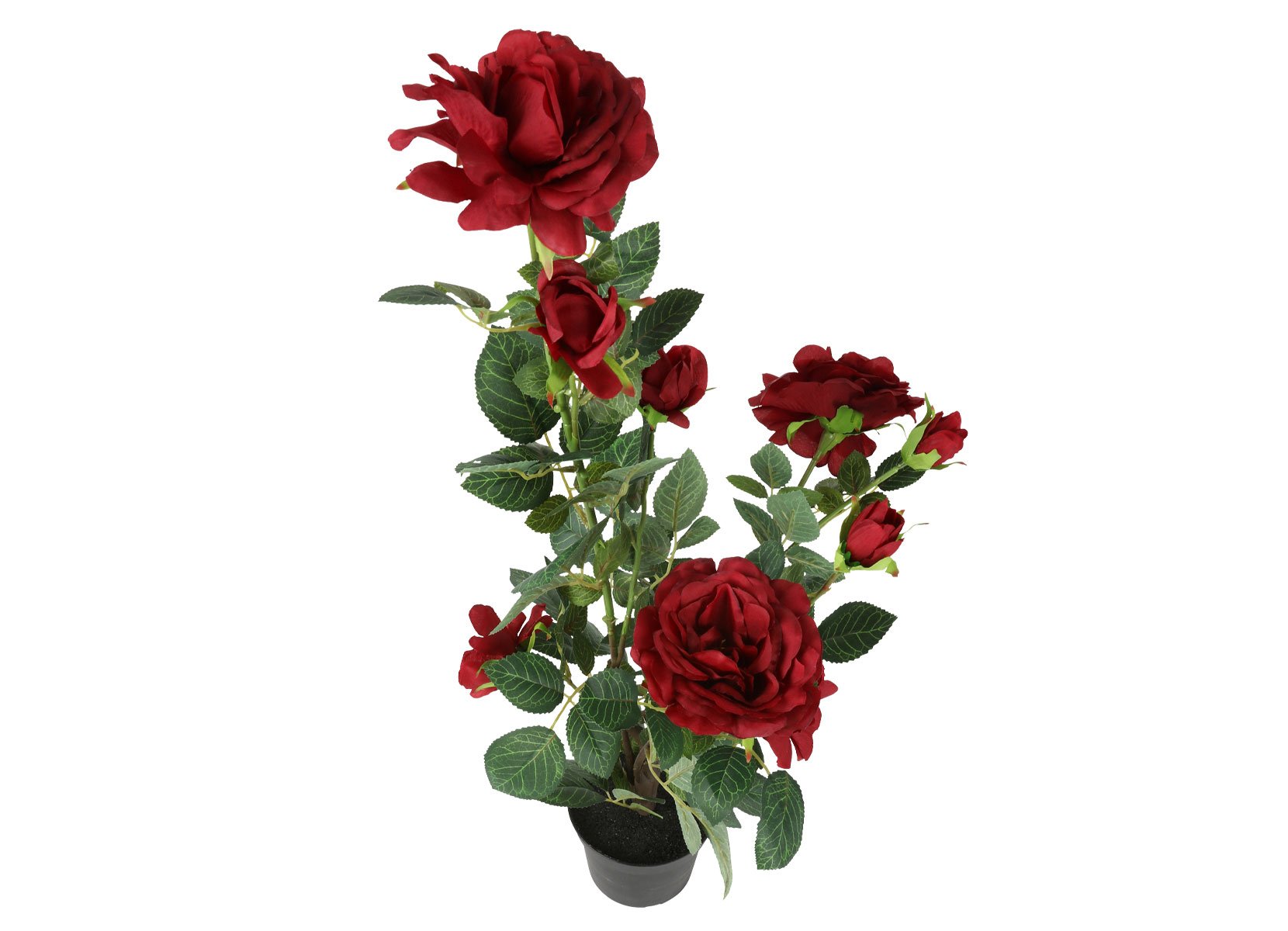 Künstliche Rose im Topf 30x76cm Rot Künstliche Rose im Topf 30x76cm Rot