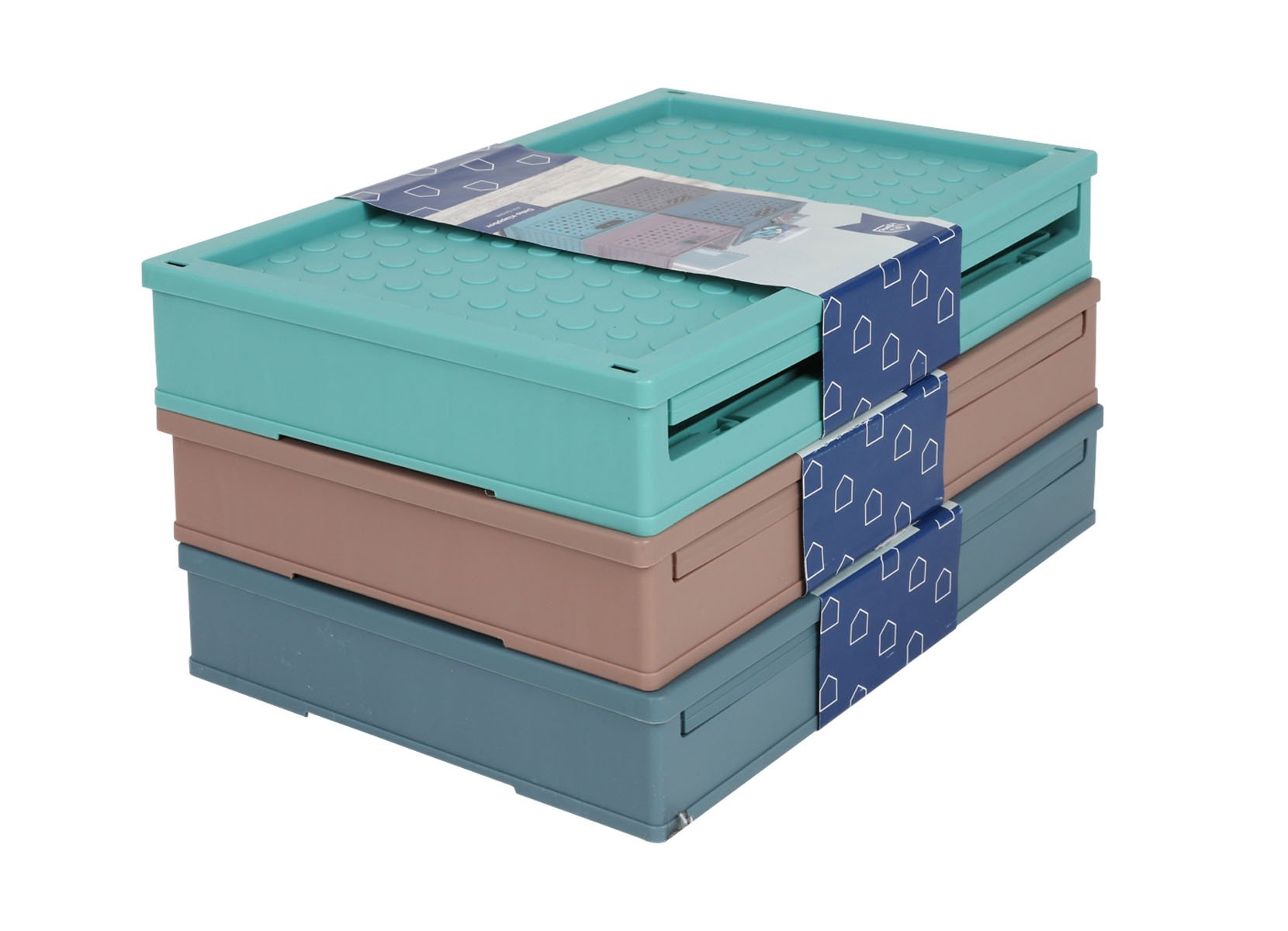 Deko-Klappbox mit Deckel 26x17,5x15cm Bunt