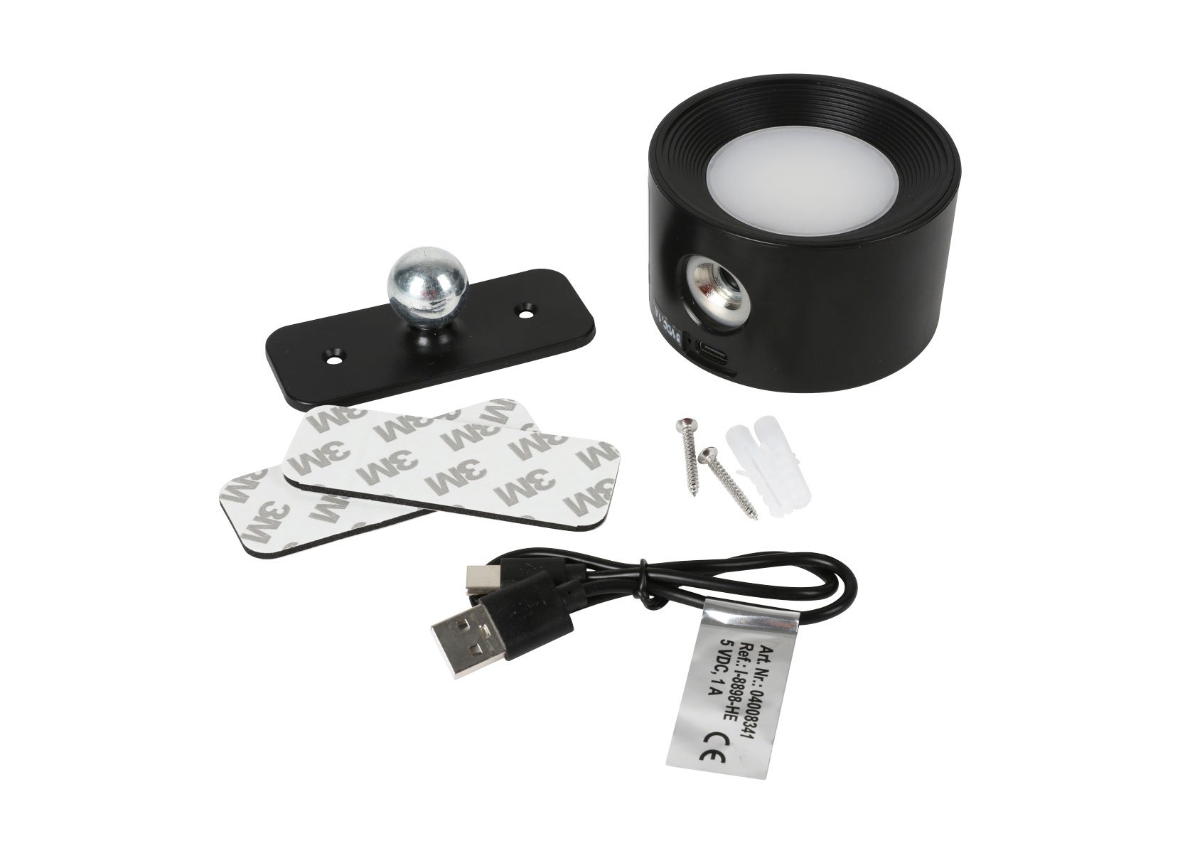 Magnetische LED-Wandleuchte mit Akku 8x4,5x9cm Schwarz