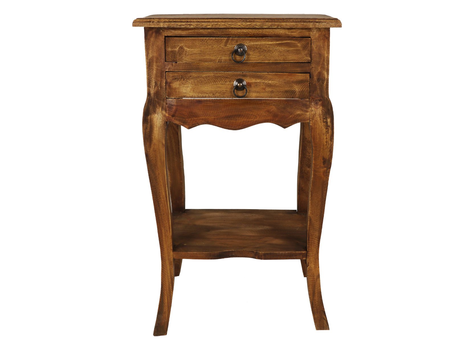 Antiker Holz-Beistelltisch Fiorellia aus Mahagoniholz 40x67x30cm