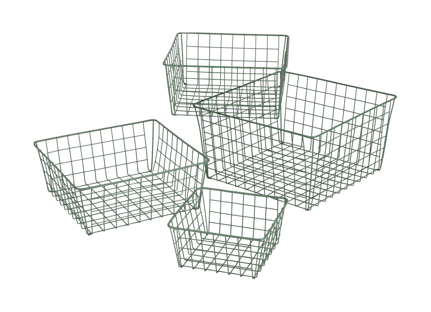 Metall-Dekokörbe 4er-Set Grün