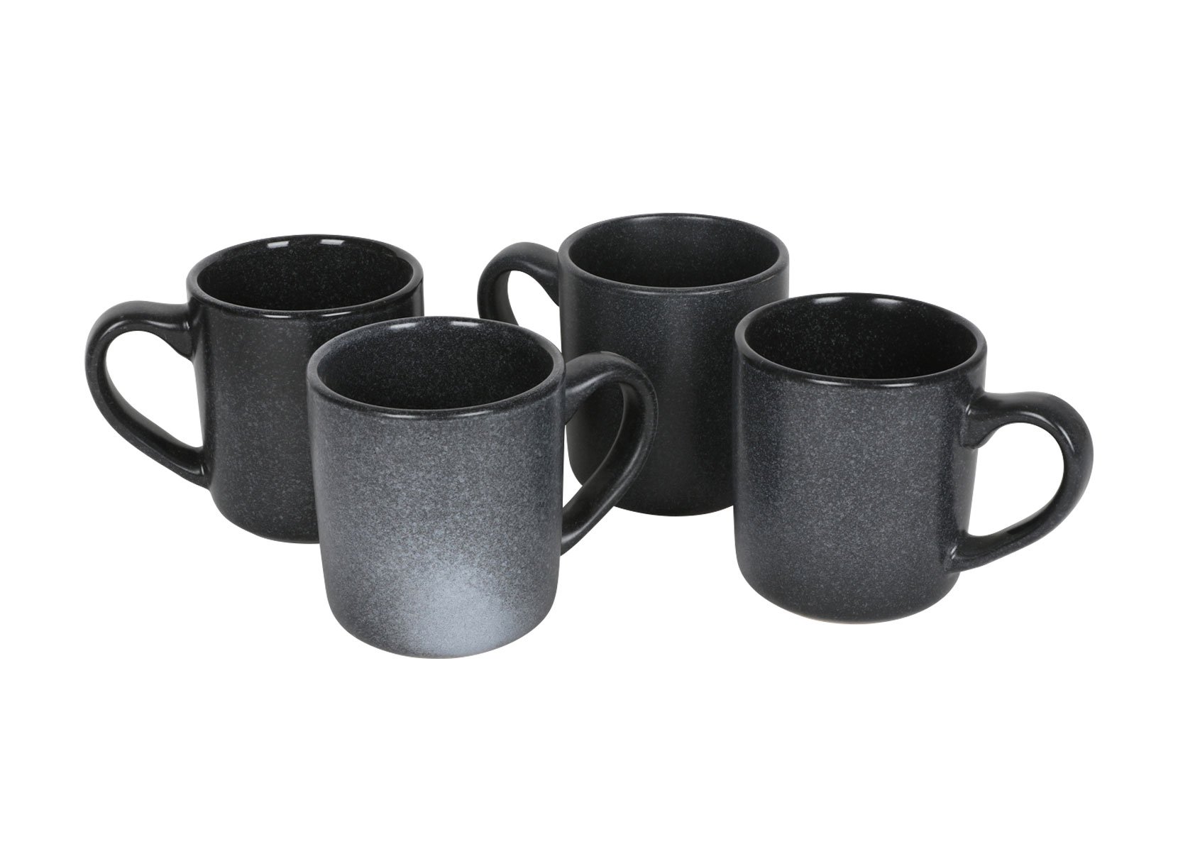 Nature Keramik-Becher 300ml 4er-Set Anthrazit