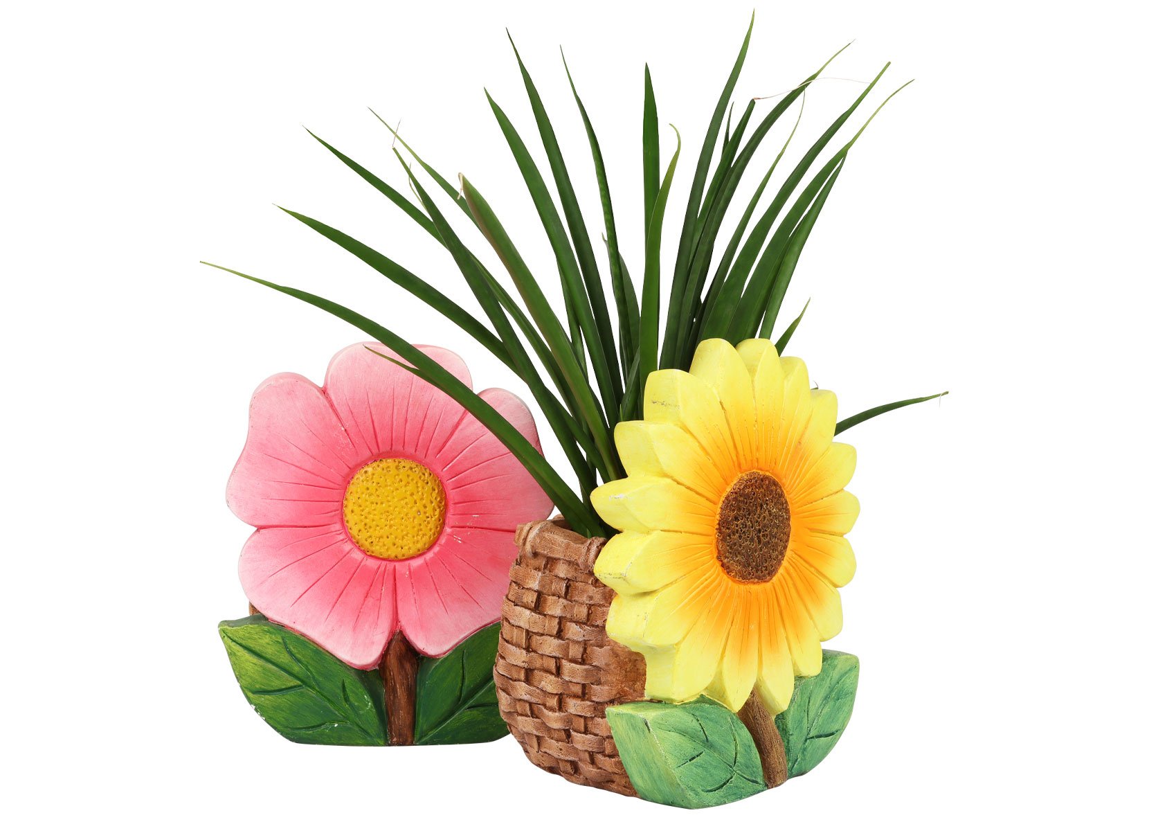 Blumentopf mit Blume aus Magnesia 25x30x17cm