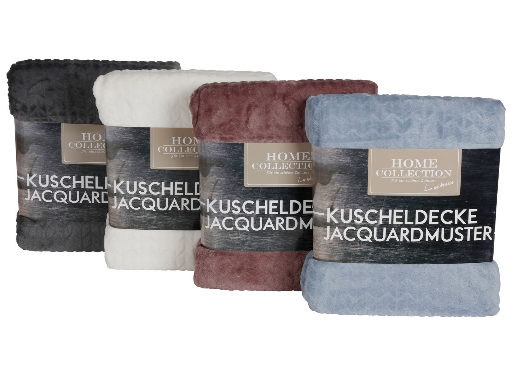 Kuscheldecke Jacquardmuster 150x200cm Grau