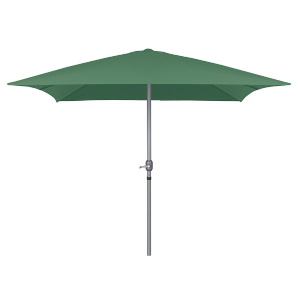 Alu-Sonnenschirm rechteckig 3x2m Grün, pulverbeschichtetes Aluminiumgestell, Schirmbespannung aus 100% Polyester, Gewicht: ca. 6kg