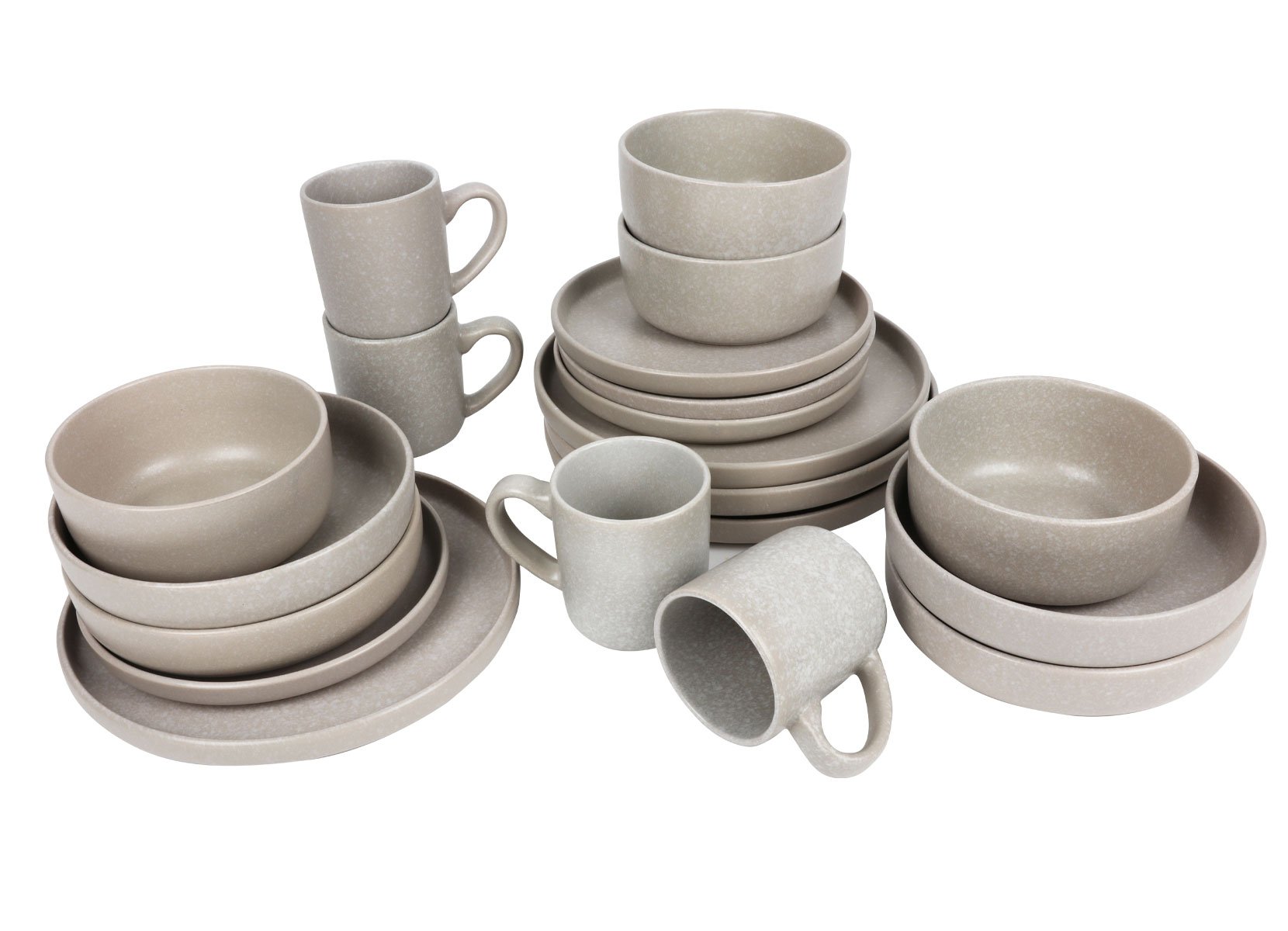 Nature Keramik-Geschirrset 20-teilig Beige