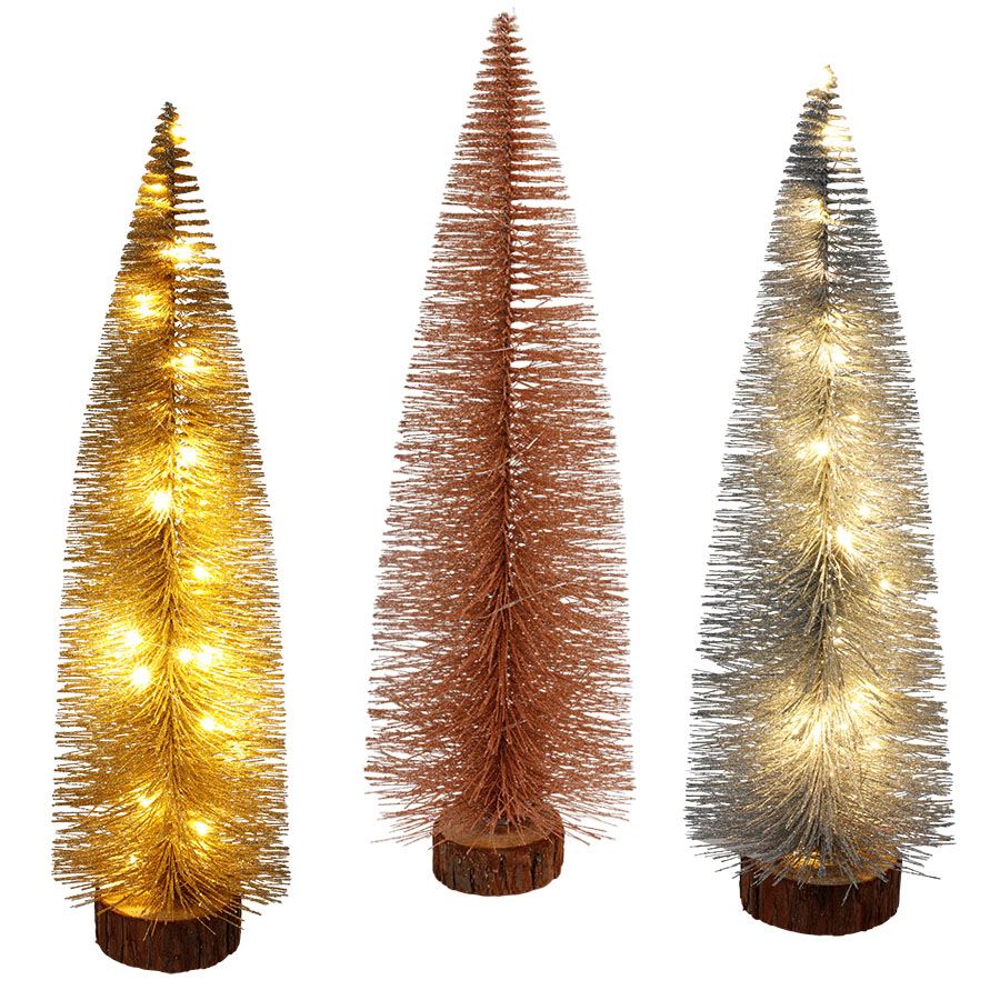 Deko-Tannenbaum mit Glitzer und 25 LEDs 50cm Warmweiß