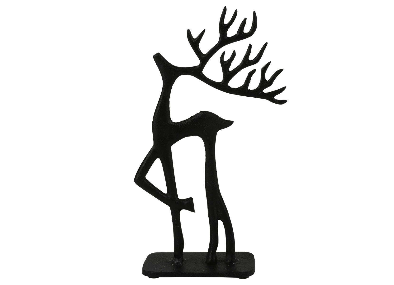 Kleines Deko-Rentier aus Metall 25cm Schwarz