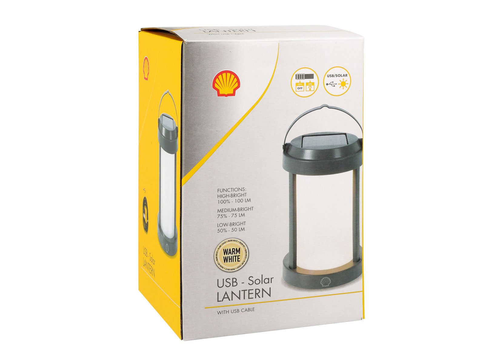 Shell Solar-Campinglampe dimmbar Warmweiß Grau