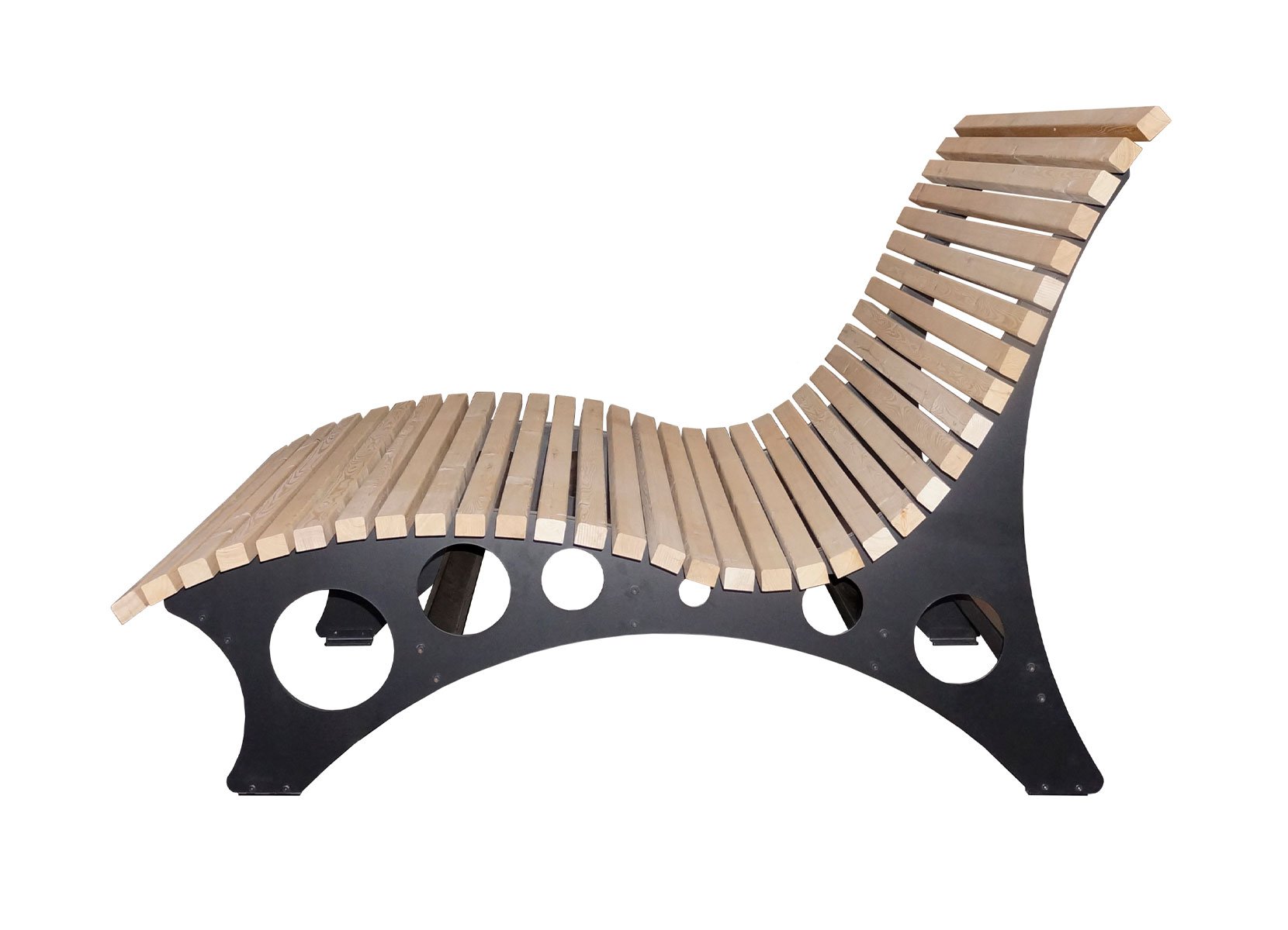 Home Deluxe Wellenholzliege TAIGA 150cm