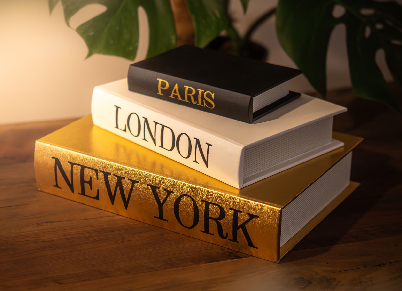 Dekobuch-Boxen 3er-Set New York London Paris