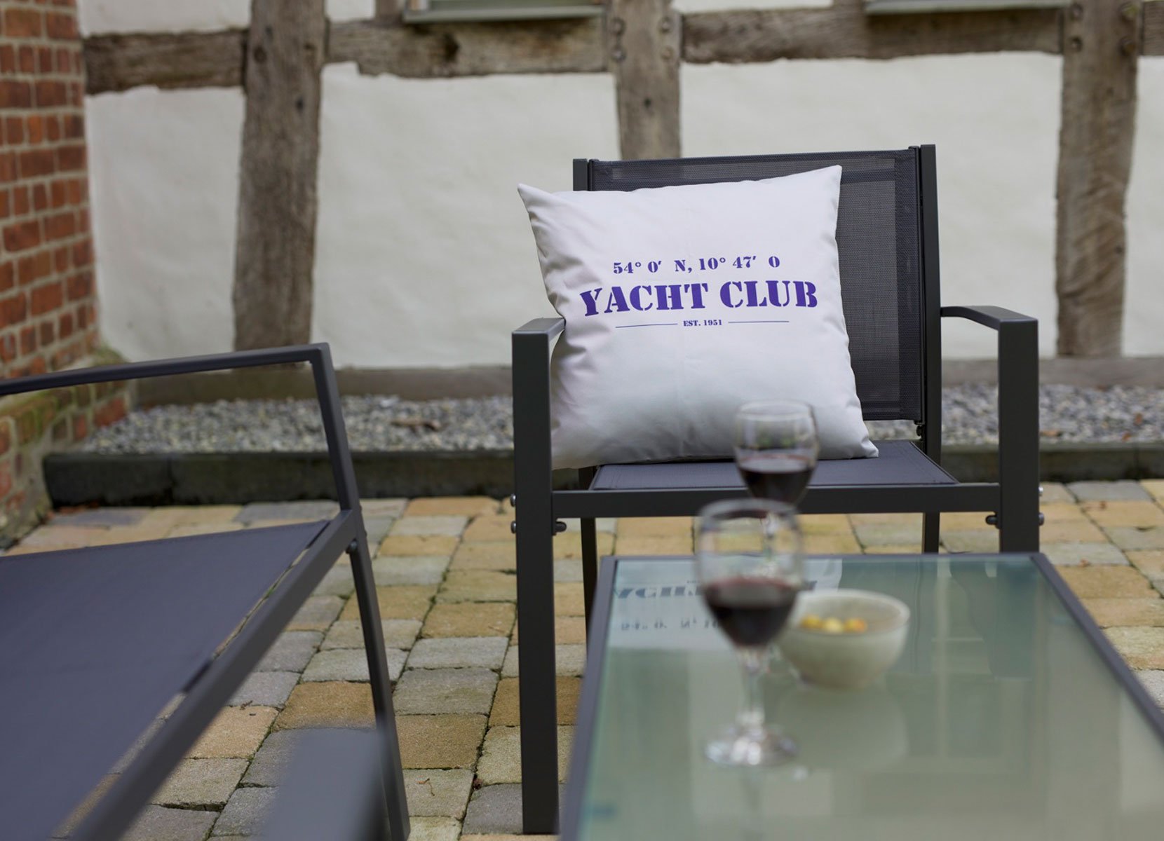 Loungeset Marie mit Glastisch 4-teilig