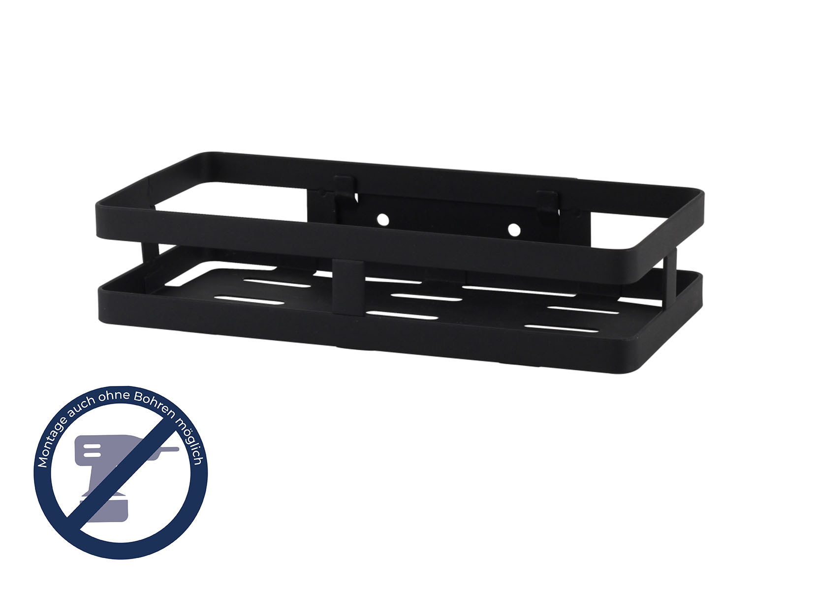 Edelstahl-Wandregal 25cm Schwarz