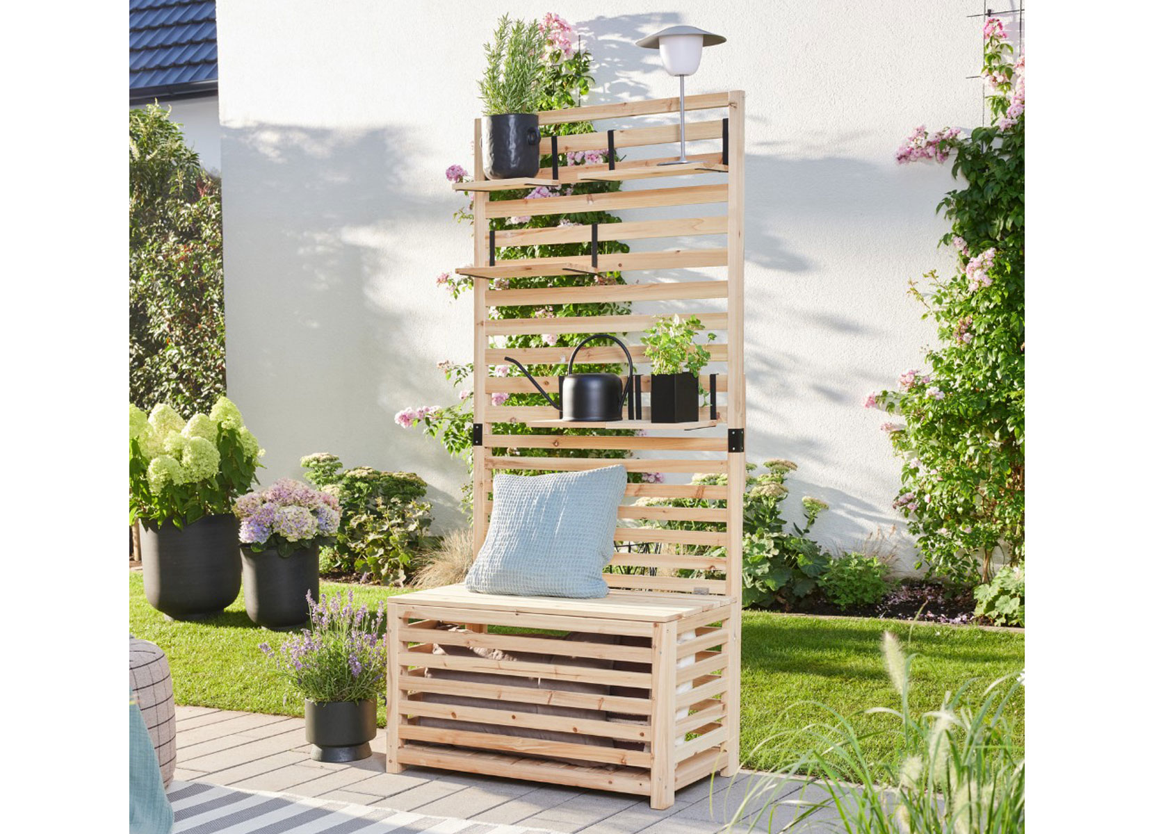 Home Deluxe ORELIA Sichtschutz-Bank mit Stauraum 80x171x40cm