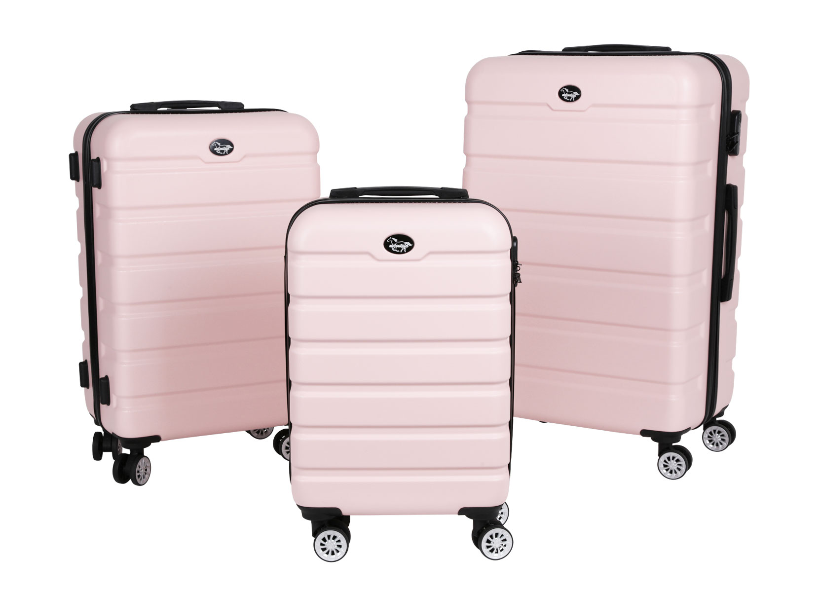 Kofferset mit Zahlenschloss 3-teilig Zartrosa