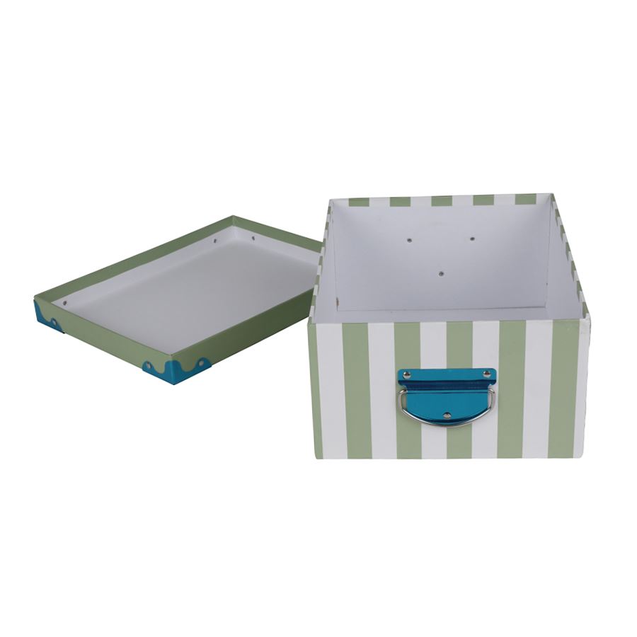 Dekoboxen Streifen mit Metallhenkel 4er-Set