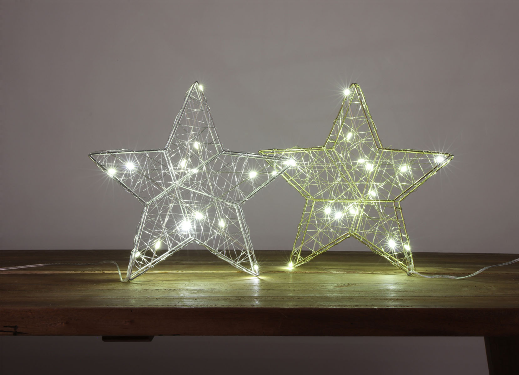 LED-Drahtdeko Stern mit 15 LEDs Warmweiß