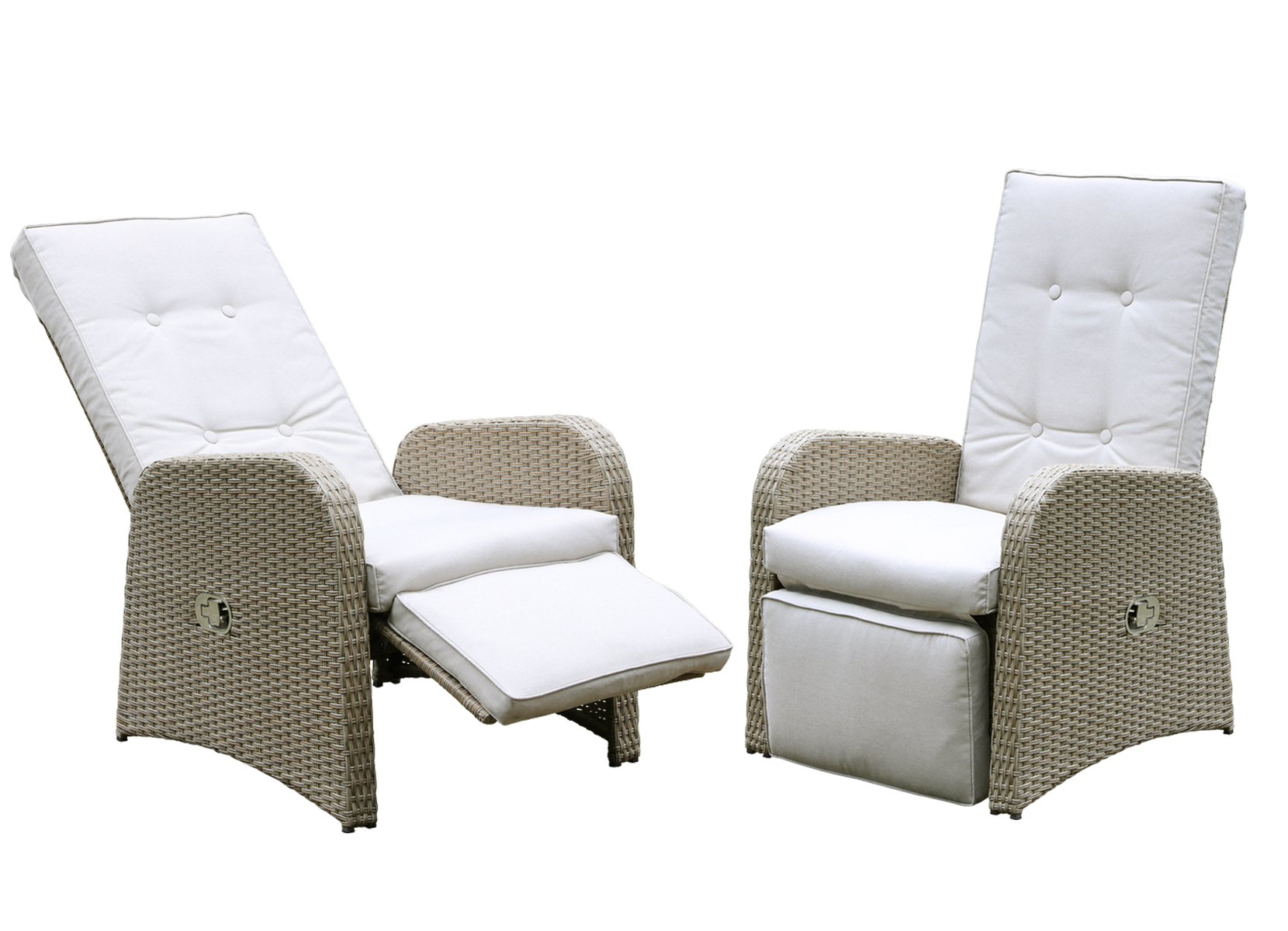 Lounge-Relaxsessel 2er-Set Natur