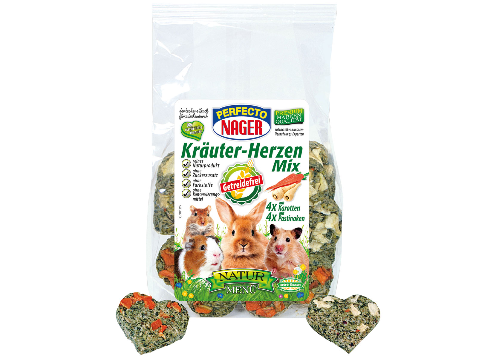 Perfecto Nager Kräuterherzen Mix 8 Stück 120g
