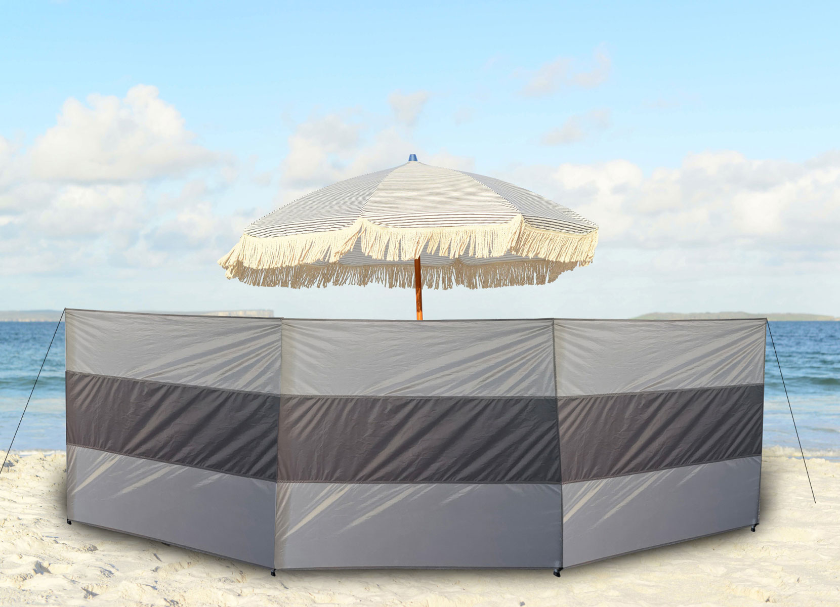 Wind- und Sichtschutz 460x110cm Grau/Dunkelgrau