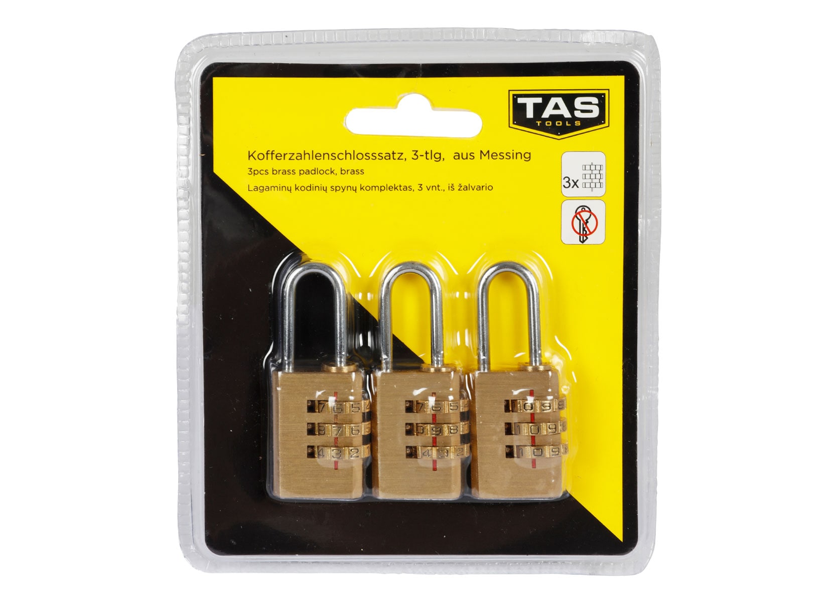 TAS Kofferzahlenschloss-Set 3-teilig