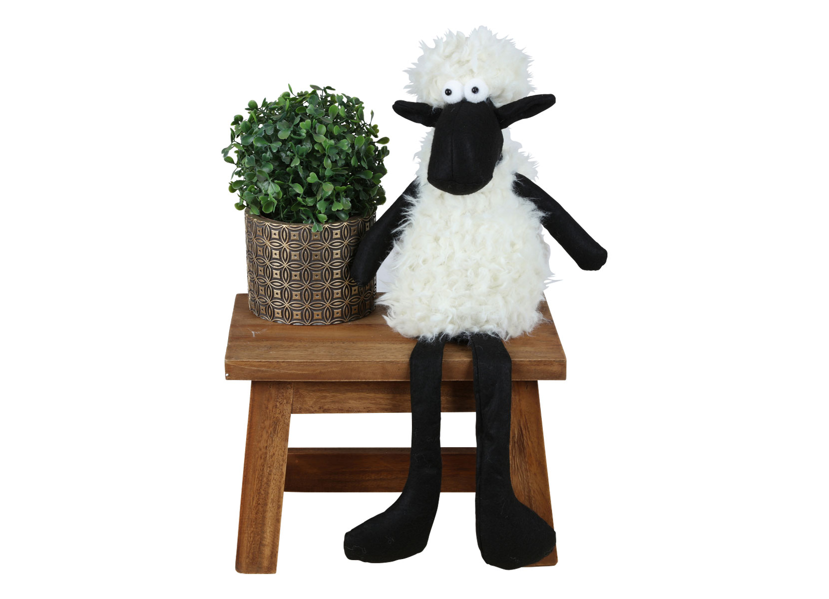 Deko-Schaf Kantenhocker 40cm Schwarz/Weiß