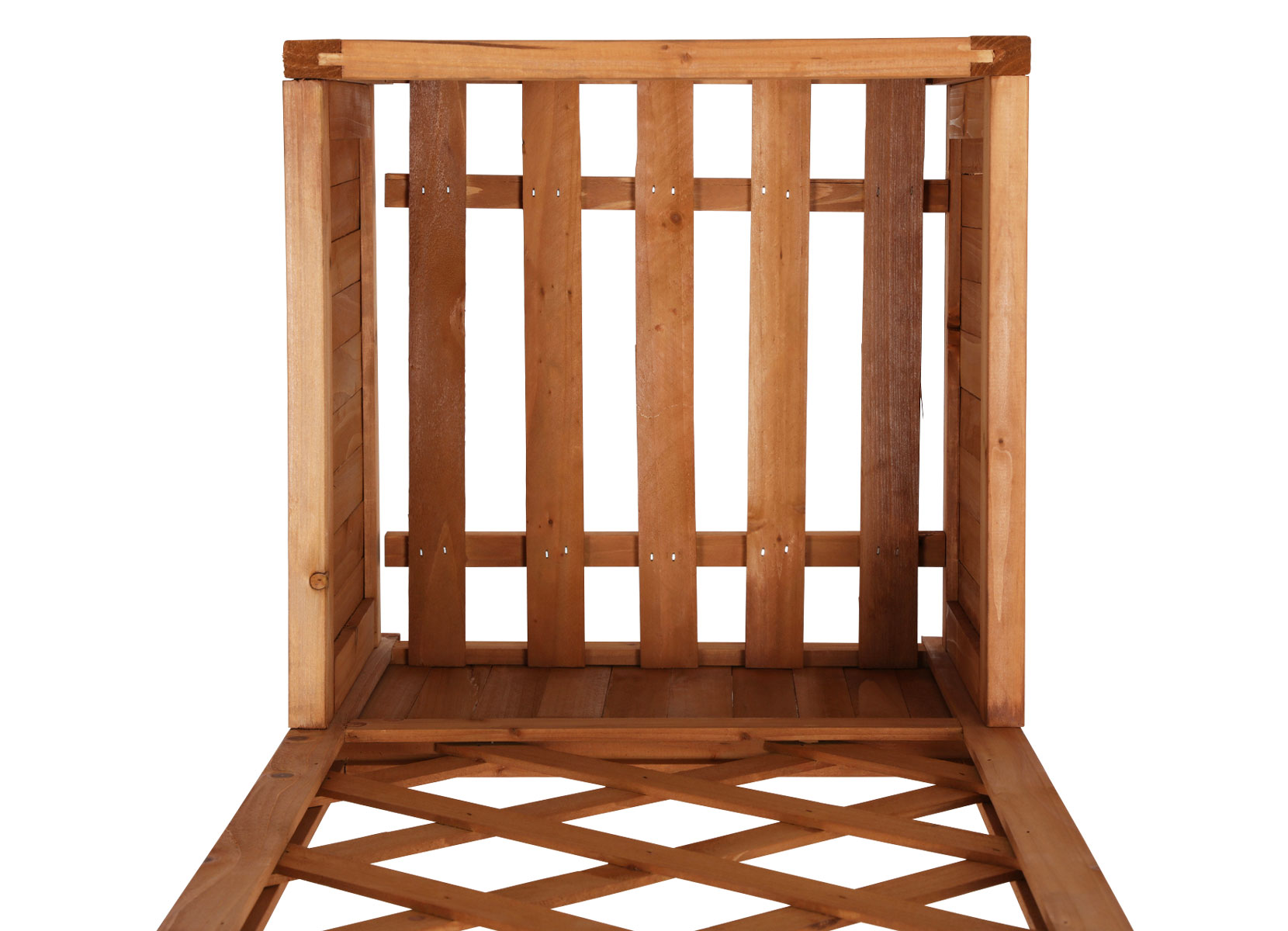 Pflanzkübel mit Rankhilfe aus Holz 38x38x146cm Natur