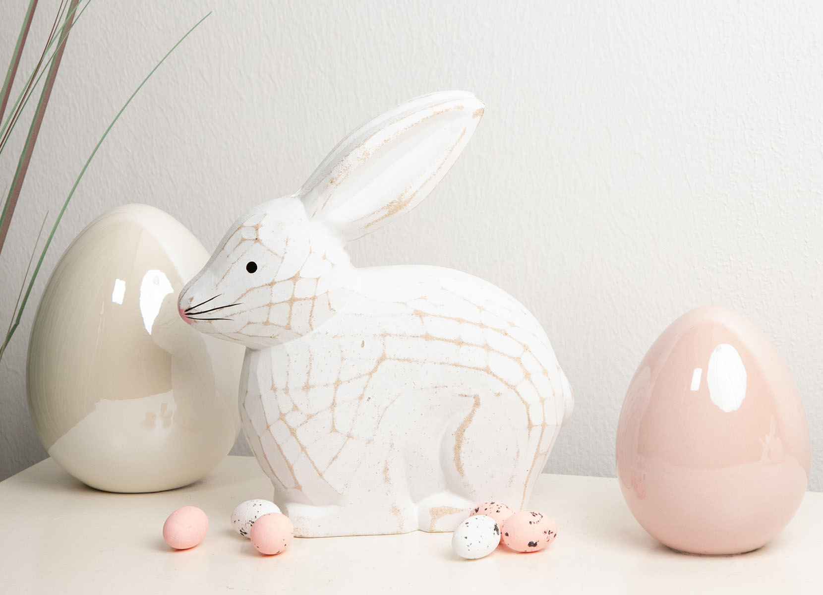 Deko-Hasen aus Holz 17x7x17cm White washed