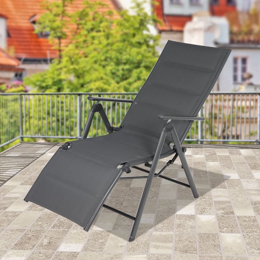 Alu-Relaxsessel 58x72x112cm Anthrazit